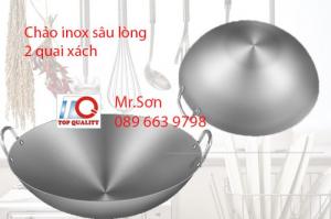 Chảo inox công nghiệp sâu lòng, chảo inox 2 quai cầm tại Bình Thạnh