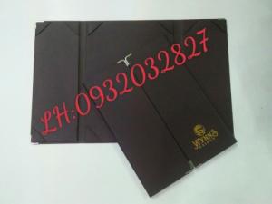 Địa chỉ sản xuất bìa menu da, cuốn menu da, bìa kẹp thực đơn da,