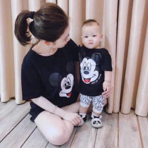 Áo đôi mẹ và bé in hình chuột Mickey dễ thương