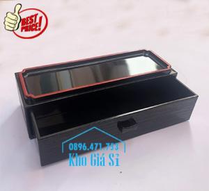 Bán hộp đựng đũa muỗng có nắp màu đen, Hộp đựng đũa muỗng màu đen có ngăn kéo Bình Dương