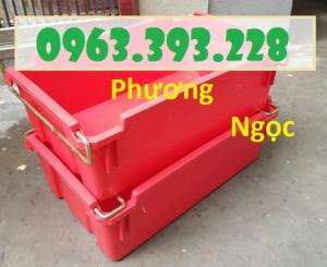 Sóng nhựa bít A2 có quai xách, thùng nhựa đựng đồ cơ khí