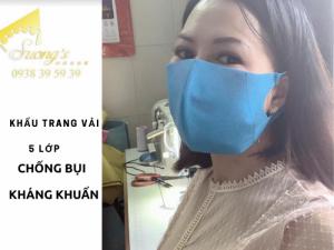 Khẩu trang vải 5 lớp chống bụi mịn kháng khuẩn- Suong's House set 3 cái