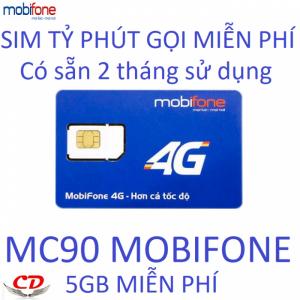 Sim 4G có sẵn 2 tháng gọi Mobifone dưới 10 phút 5gb tốc độ cao Siêu Thần Tài MC90