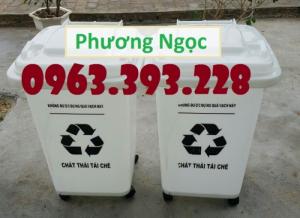 Thùng rác y tế 60L nắp kín, thùng rác y tế 4 bánh xe