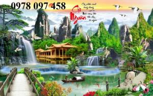 Gạc tranh 3D thác nước