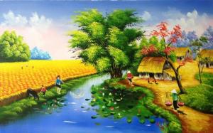 tranh đồng quê 3d việt nam