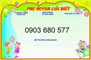 Cung cấp bảng hiệu, bảng tuyên truyền cho trường lớp mẫu giáo, mầm non
