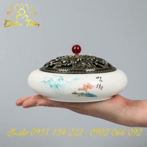 Lư xông trầm nhiều họa tiết size to