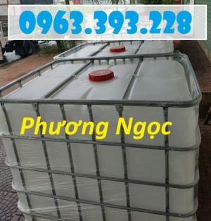 Thùng nhựa vuông 1000L, bồn nhựa 1 khối có khung sắt, tank hóa chất