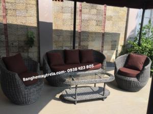 Bàn ghế sofa giả mây ngoài trời