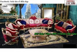 Siêu đẳng cấp với kiểu bàn ghế sofa cổ điển phòng khách cho biệt thự