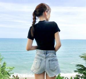Áo thun crop top đan dây Mã: AX3691 - ĐEN