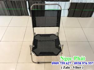 Ghế xếp lưới lưng thấp. Ghế inox cao cấp. Ghế cafe. Nệm ngồi - Gối tựa Ngọc Phát