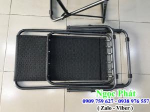 Ghế Xếp Lưng Cao Đen. Ghế Cafe. Ghế Câu Cá. Ghế Sắt Xếp .Nệm Ngồi - Gối Tựa Ngọc Phát.