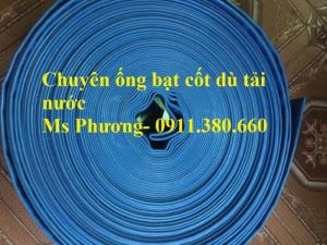 Ống bạt cốt dù PVC tải nước màu xanh D50, hàng có sẵn kho