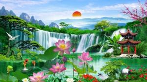 tranh cảnh sông nước 3d HH76