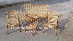 Bộ bàn ghế mây sò