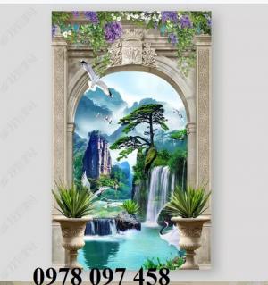 Tranh gạch thác nước