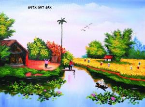 Tranh gạch phong cảnh quê hương