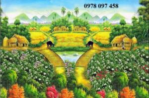 Tranh gạch phong cảnh quê hương