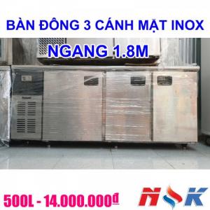 Bàn đông 3 cánh inox 1m8