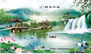 tranh gạch 3d thủy mặc