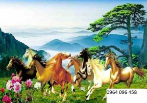 tranh gạch ốp tường mẫu tranh ngựa 3d