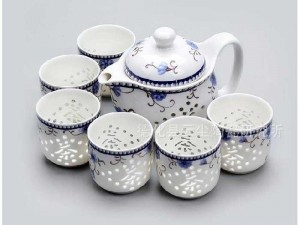 Bộ Ấm Chén Bọc Pha Lê Cao Cấp