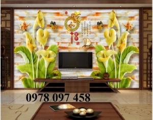 Tranh gạch 3D phòng khách - phòng ngủ