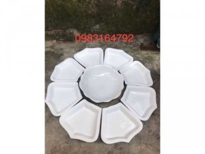 Bộ đĩa hoa mặt trời hàng gốm sứ Bát Tràng