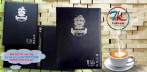 Nhận sản xuất cuốn menu da, cuốn thực đơn da, làm quyển menu da giá rẻ,