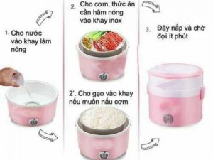 Hộp cơm 3 tầng Inox cắm điện