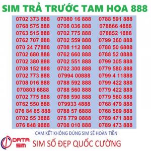 Sim tam hoa 888 trả trước mobifone đồng giá 5 triệu 1 sim