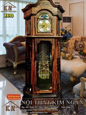 ĐỒNG HỒ CÂY GỖ MUN HOA, KIỂU DÁNG LỤC LĂNG VUÔNG