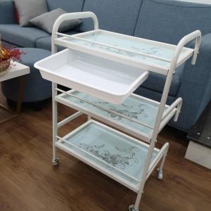 Xe đẩy dụng cụ Spa 3 tầng mặt kính, Kệ Spa cao cấp