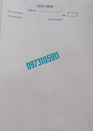 Giấy thi mẫu theo quy định của bộ GD&ĐT
Chúng tôi cung cấp giấy thi , giấy nháp, túi bài thi ,túi đề thi, nhãn niêm phong của Bộ GD&ĐT