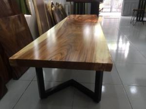 Mặt bàn gỗ me tây nguyên tấm dài 2m