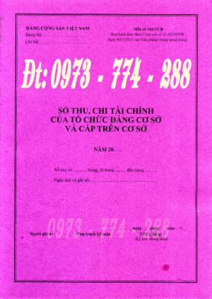 Mẫu sổ thu, chi tài chính của tổ chức đảng cơ sở và cấp trên cơ sở (Mẫu số S01/TCĐ)