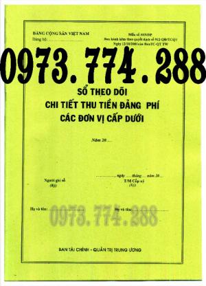 Mẫu sổ thu, chi tài chính của tổ chức đảng cơ sở và cấp trên cơ sở (Mẫu số S01/TCĐ)