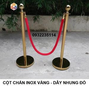 Cột chắn inox, cột phân luồng, cột inox dây kéo, cột inox vàng dây nhung