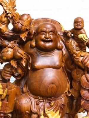 tượng gỗ di lặc _ Mỹ nghệ Âu Lạc