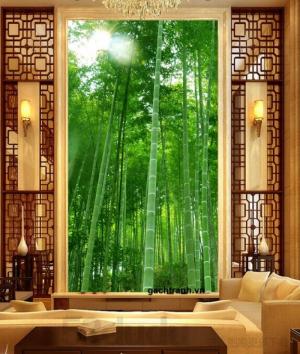 tranh gạch rừng tre tranh đứng
