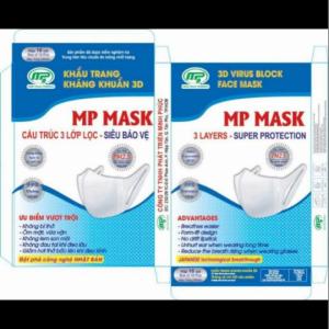 Khẩu trang kháng khuẩn 3D MP MASK Công Nghệ Nhật Bản 10 cái