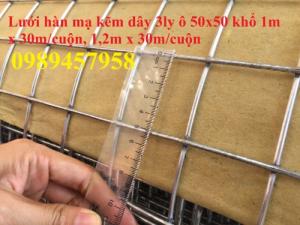 Lưới mạ kẽm phi 3 ô 30x30, phi 3 ô 50x50, lưới thép mạ kẽm