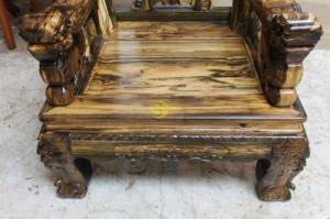 Bộ bàn ghế chạm kỳ lân gỗ mun tay 14 - 10 món giá tại xưởng