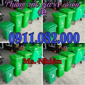 Phân phối thùng rác 240 lít giá rẻ quận 2 quận 3 quận 4- thùng rác nhựa nắp kín- lh 0911.082.000