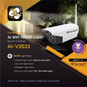 Vantech Camera Wifi Flood Light Onvif Bullet 2.0MP AI-V2033