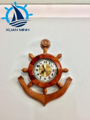 Mô hình Mỏ Neo Tàu Gỗ Trang Trí Có Đồng hồ Size 50-60cm