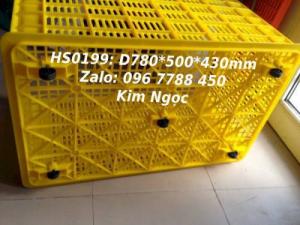 Sóng nhựa có bánh xe đựng hàng hóa trái cây