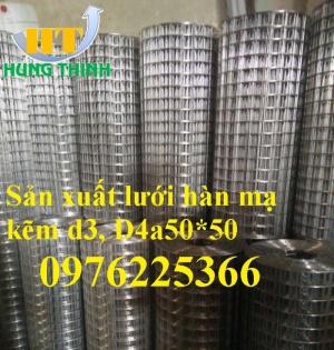 Lưới thép hàn mạ kẽm D3 a(50*50), D4 a(50*50)